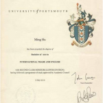 portsmouth 学生姓名:胡明毕业院校:英国朴茨茅斯大学